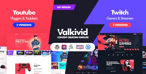 Valkivid – Content Creators WordPress Theme